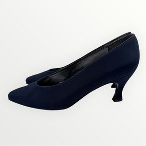 Stuart Weitzman Rich Blue Nylon Pumps